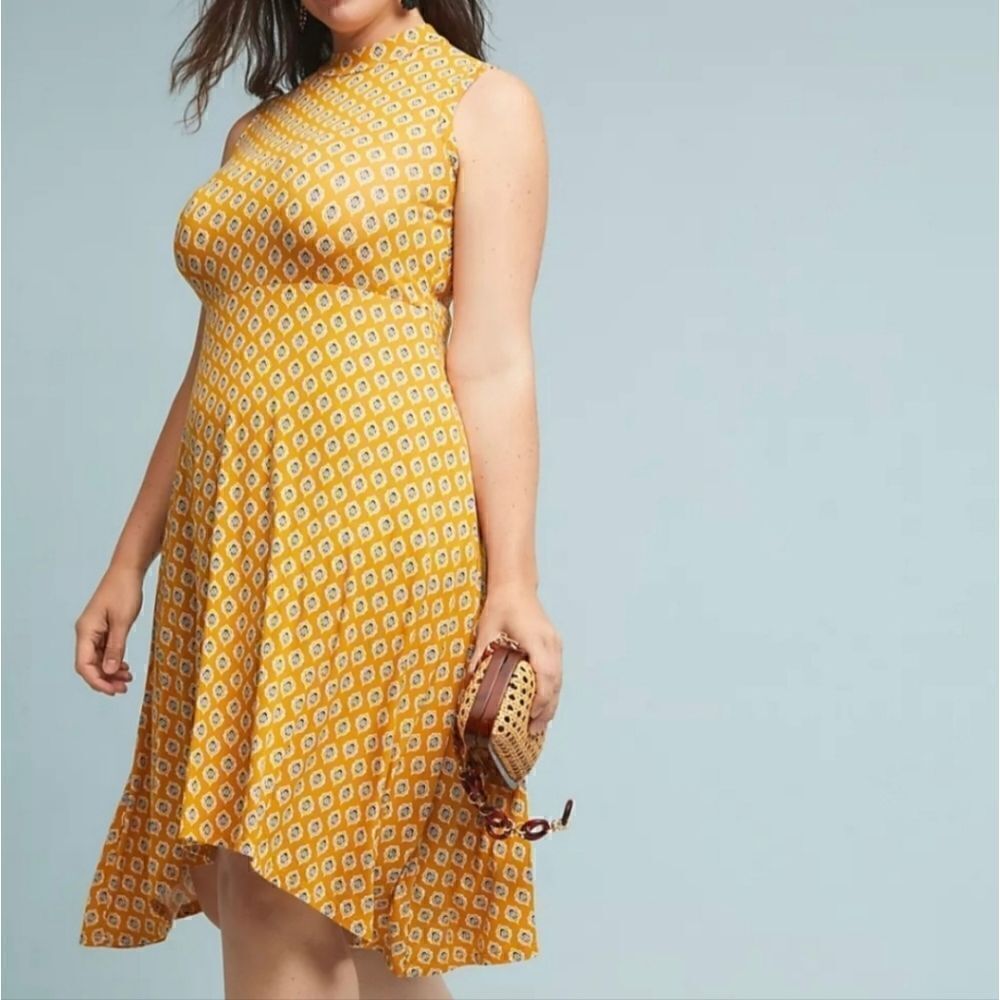 Maeve Sleeveless Gold Swing Dress SM Boho chic fairycore whimsical  La La Land
